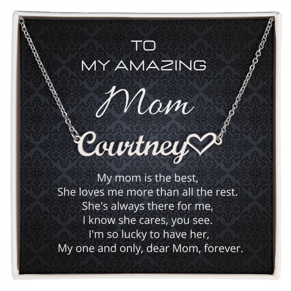Mothers Day Personalized Heart Name Necklace With Jewelry Card Gift Box ShineOn Fulfillment